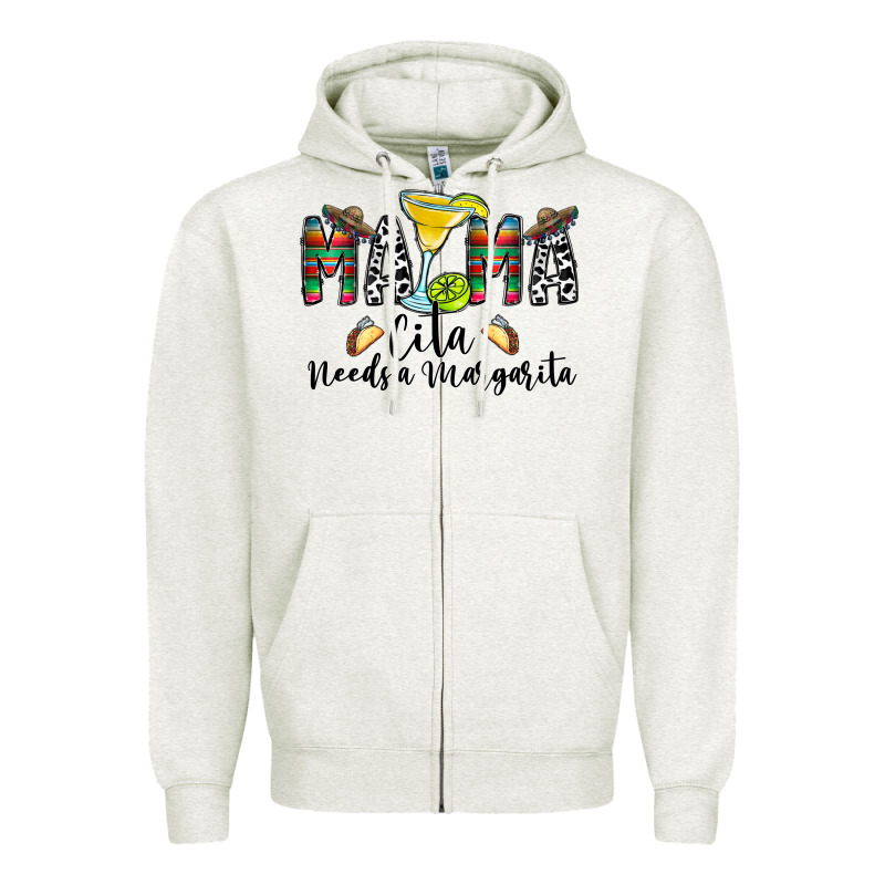 Mama Cita Needs A Margarita Zipper Hoodie by CowhideDigitalArt | Teevron