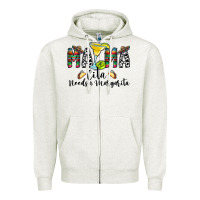 Oatmeal Heather Mama Cita Needs a Margarita Zipper Hoodie - CowhideDigitalArt