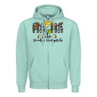 Seafoam Mama Cita Needs a Margarita Zipper Hoodie - CowhideDigitalArt