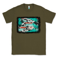 Army Green western serape cowhide turquoise glitter Classic Tee - FaDigitalArtStudio