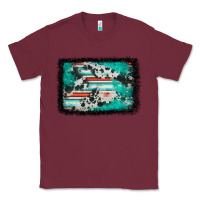 Burgundy western serape cowhide turquoise glitter Classic Tee - FaDigitalArtStudio