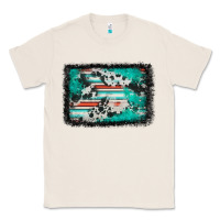 Natural western serape cowhide turquoise glitter Classic Tee - FaDigitalArtStudio