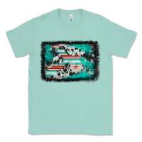 Seafoam western serape cowhide turquoise glitter Classic Tee - FaDigitalArtStudio