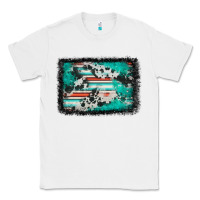 White western serape cowhide turquoise glitter Classic Tee - FaDigitalArtStudio