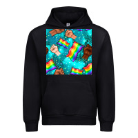 Black Pride lgbtq hands with flag seamless pattern Urban Hoodie - BundleAndBundleShop