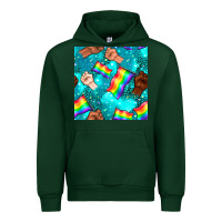 Forest Green Pride lgbtq hands with flag seamless pattern Urban Hoodie - BundleAndBundleShop