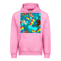 Fuchsia Pink Pride lgbtq hands with flag seamless pattern Urban Hoodie - BundleAndBundleShop