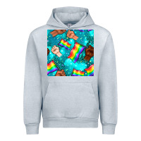 Heather Grey Pride lgbtq hands with flag seamless pattern Urban Hoodie - BundleAndBundleShop