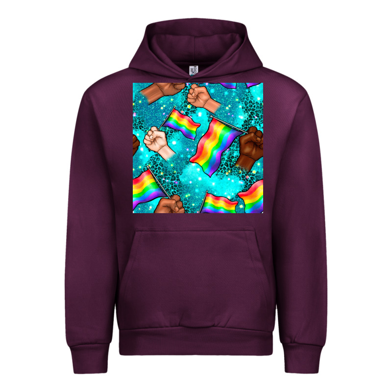 Pride Lgbtq Hands With Flag Seamless Pattern Urban Hoodie by BundleAndBundleShop | Teevron