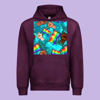 Pride Lgbtq Hands With Flag Seamless Pattern Urban Hoodie Designed By Bundleandbundleshop