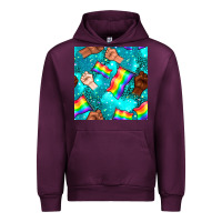 Mauve Wine Pride lgbtq hands with flag seamless pattern Urban Hoodie - BundleAndBundleShop