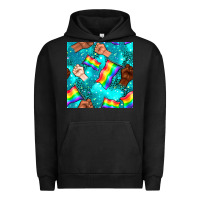Pigment Black Pride lgbtq hands with flag seamless pattern Urban Hoodie - BundleAndBundleShop