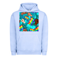 Pigment Grape Ice Pride lgbtq hands with flag seamless pattern Urban Hoodie - BundleAndBundleShop