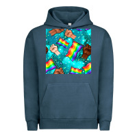 Pigment Midnight Navy Pride lgbtq hands with flag seamless pattern Urban Hoodie - BundleAndBundleShop