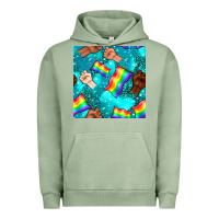 Pigment Oil Green Pride lgbtq hands with flag seamless pattern Urban Hoodie - BundleAndBundleShop
