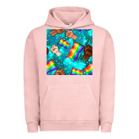 Pigment Salmon Pride lgbtq hands with flag seamless pattern Urban Hoodie - BundleAndBundleShop