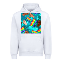 White Pride lgbtq hands with flag seamless pattern Urban Hoodie - BundleAndBundleShop
