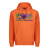 Carrot peace love mardi gras Premium Hoodie - MaliasSmallBusiness