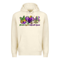 Sandshell peace love mardi gras Premium Hoodie - MaliasSmallBusiness