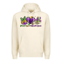 Tofu peace love mardi gras Premium Hoodie - MaliasSmallBusiness