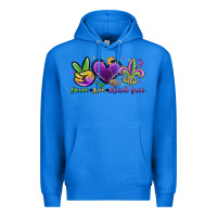 True Royal peace love mardi gras Premium Hoodie - MaliasSmallBusiness