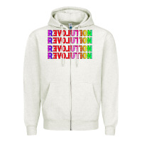 Oatmeal Heather lgbtq revolution Zipper Hoodie - HRA Design Shop