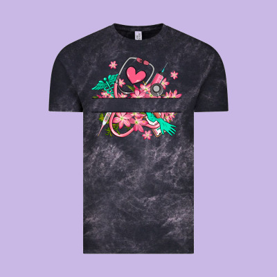 Vintage Tee nurse flowers custom name design