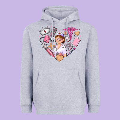 Nurse And Nurse Element Heart Heavyweight Hoodie Designed By Adodesignshop