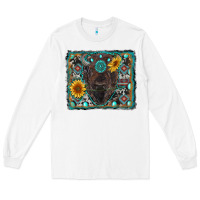 White american bison wıth sunflower and gemstone Long Sleeve Tee - RanaPortraitStore