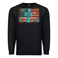 Black flag and turquoise cross Premium Sweatshirt - AdoDesignShop