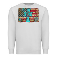 Dove Grey flag and turquoise cross Premium Sweatshirt - AdoDesignShop