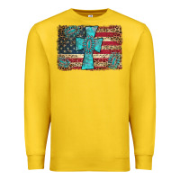 Lemon flag and turquoise cross Premium Sweatshirt - AdoDesignShop