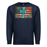 Navy flag and turquoise cross Premium Sweatshirt - AdoDesignShop