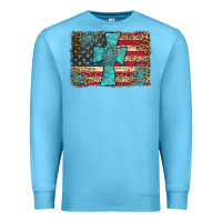Ocean Blue flag and turquoise cross Premium Sweatshirt - AdoDesignShop