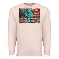 Pale Pink flag and turquoise cross Premium Sweatshirt - AdoDesignShop