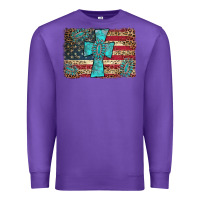 Purple flag and turquoise cross Premium Sweatshirt - AdoDesignShop