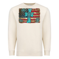 Sandshell flag and turquoise cross Premium Sweatshirt - AdoDesignShop