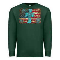 Sports Green flag and turquoise cross Premium Sweatshirt - AdoDesignShop