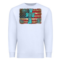 White flag and turquoise cross Premium Sweatshirt - AdoDesignShop