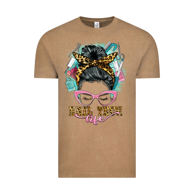 Nail Tech Life Messy Bun Vintage Tee by BarkalooDesign | Teevron