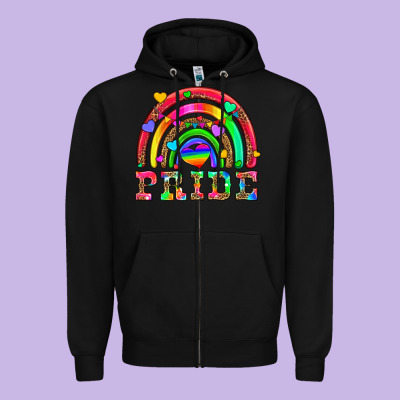 Lgbtq Pride And Rainbow Zipper Hoodie Designed By Hra Design Shop