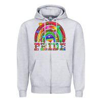 Heather Grey lgbtq pride and rainbow Zipper Hoodie - HRA Design Shop