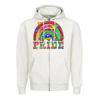 Oatmeal Heather lgbtq pride and rainbow Zipper Hoodie - HRA Design Shop