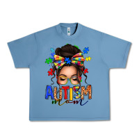 Pebble Blue autism mom afro messy bun (1) Urban Heavy Tee - texasbilliewilder