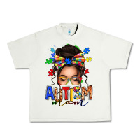 Pistachio autism mom afro messy bun (1) Urban Heavy Tee - texasbilliewilder