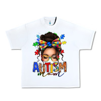 White autism mom afro messy bun (1) Urban Heavy Tee - texasbilliewilder