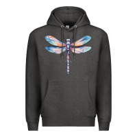 Charcoal Heather dragonfly Premium Hoodie - MaliasSmallBusiness