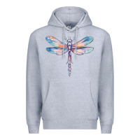 Heather Grey dragonfly Premium Hoodie - MaliasSmallBusiness