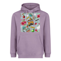 Lavender school bus back to school seamless pattern Heavyweight Hoodie - BundleAndBundleShop