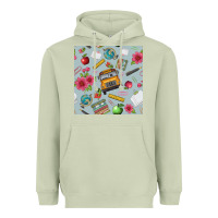 Matcha school bus back to school seamless pattern Heavyweight Hoodie - BundleAndBundleShop